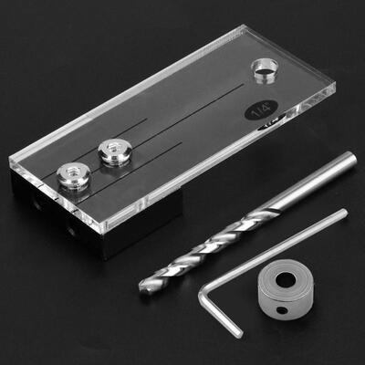 

Greensen Pocket Hole Jig Step Drill Bit Set Dowel Hole Drilling Guide Locator Woodworking Tool