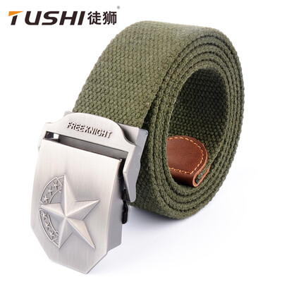 

Casual belt three-dimensional red five-star belt Fashion mens canvas belt