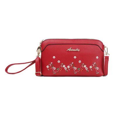 

Flower Embroidery Clutch Shoulder Handbags Women PU Leather Crossbody Bags