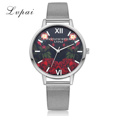 

Hot Selling Womens Watches Rose PatternThin Disc Ladies Quartz Wristwatch Fashion Alloy Strap Clock Dress Gift Reloj Mujer50