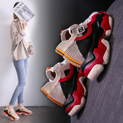 

Spring&autumn new fashion trend low to help casual sports shoes wedge with increased old shoes