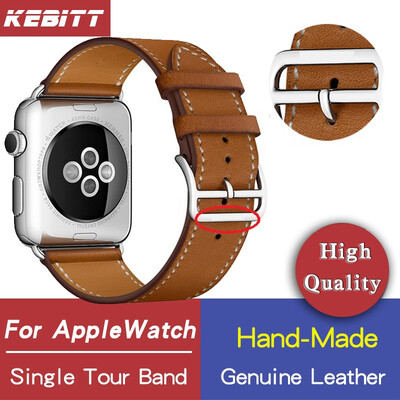 

Kebitt genuine leather men women single tour bands For apple watch series 5 4 3 iwatch strap 38 40MM 42 44mm band