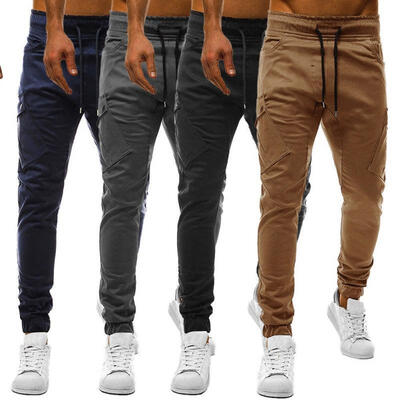 

Mens Twill DENIM Joggers Solid SLIM Twill Drawstring Jogger pants slim pants