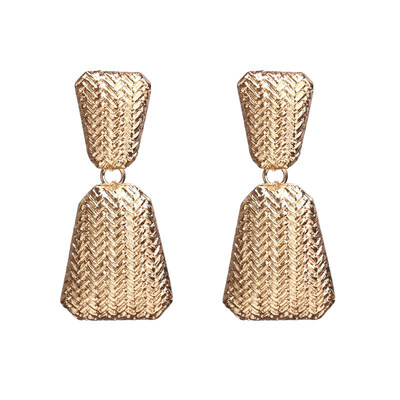 

Vintage Drop Dangle Earrings For Women Geometric ZA Metal Statement Earrings Gold Silver Color Twist Round Simple Punk Jewelry