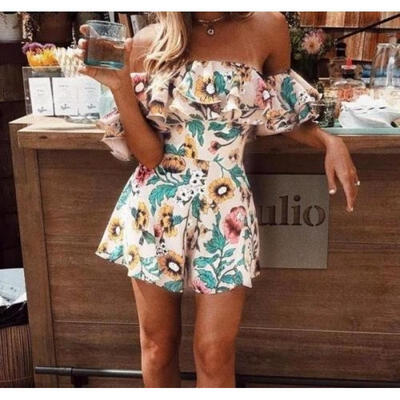 

Women Off-shoulder Playsuit Bodycon Party Jumpsuit&Romper Trousers Shorts