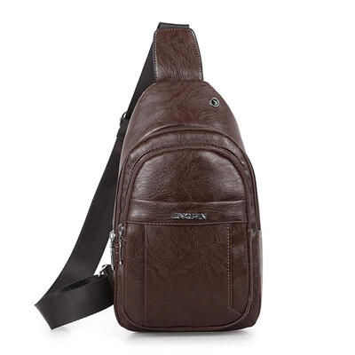 

Men Crossbody Messenger Shoulder Bags PU Leather Vintage Casual Chest Pack