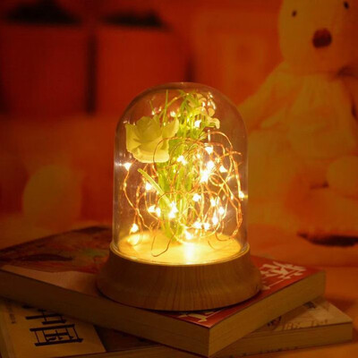 

New fire tree silver lantern bedside atmosphere USB with sleeping small table lamp plastic base romantic LED atmosphere night ligh