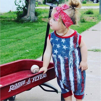 

Newborn Baby Boy Star-Spangled Banner Romper Bodysuit Jumpsuit Outfits Clothes