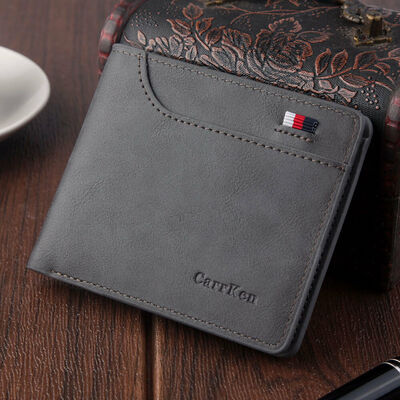 

2019 New Style Fashion Hot Mens Black Business Leather Wallet Pocket Money Short Holder Clutch Patchwork Slim Purse