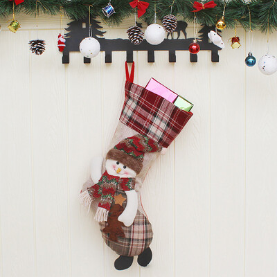 

Tailored Christmas Pendant Santa Snowman Elk Pattern Christmas Socks Gift Bag