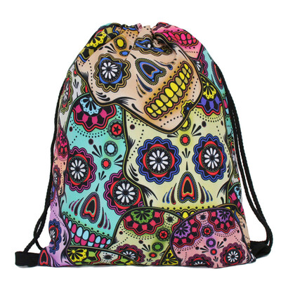 

Hot Fashion Mens Womens Print Shoulder Folding Drawstring String Bag Backpack School Rucksack Gym Sport Handbag 15"x118" Travel