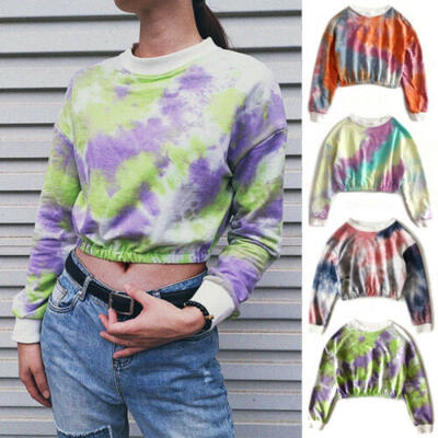 

Women Ladies Crew Neck T-Shirt Long Sleeve Loose Casual Crop Top Pullover Blouse