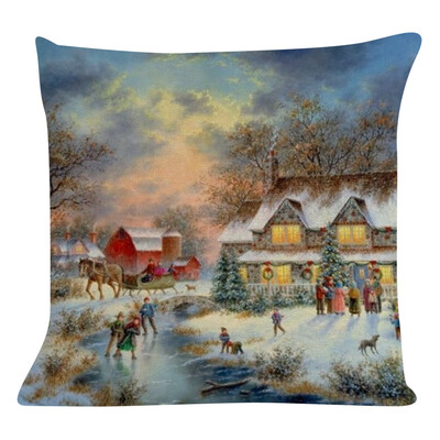 

Tailored New Christmas Cotton Linen Pillow Case Sofa Cushion Cover Home Decor