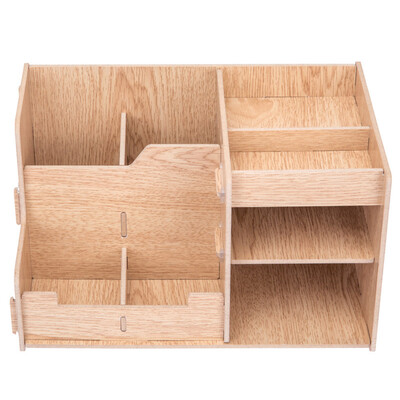 

Multi-functional Wood Office Desk Organiser Pen File Holder Stationary Storage