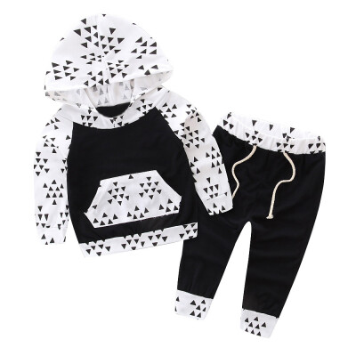 

Toddler Kids Baby Boy Girl Clothes Hooded Tops Jacket Pants Outfits 2PCS Set