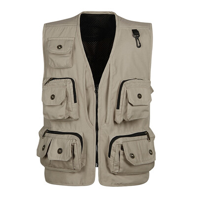 

Breathable Fishing Thin Vest Mutil-Pocket Photography Waistcoat Jacket PLUS Size