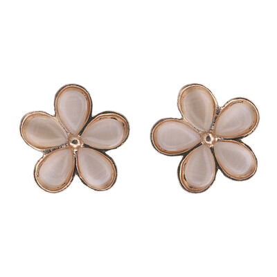 

1 Pair Girls Cute Solid White Cherry Flowers Ear Stud Earrings Jewelry