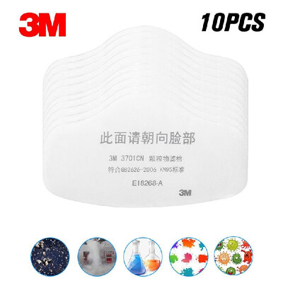 

3M 3701 Anti Dust PM25 KN95 Mask Filter Cotton Face Masks Insert Protective Filter for Outdoor Activities Respiratory Protection