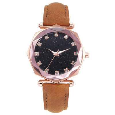 

Explosion models full of stars fashion ladies octagon belt quartz watch simple student