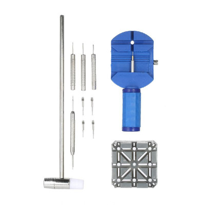 

YD012 11PCS Professional Watch Band Link Pin Tool Kit W Hammer Spring Bar Strap Remover Watch Repair Tool Set
