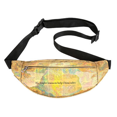

Women Newspaper Pocket Crossbody Summer Letters Bag Waist Pack Chest Bag