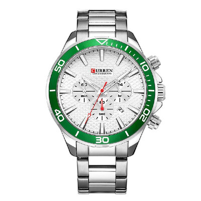 

CURREN 8309 Watch Men Sport Quartz Calendar Day Minute Second Round Dial Wrist Stainless Steel Luminous Pointer Fashion Causal Wat