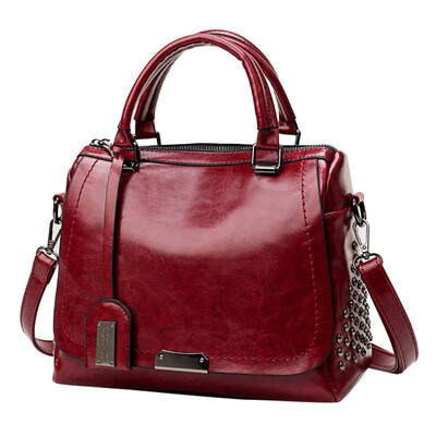 

Tailored Women Fashion Solid Rivet Cover Crossbody Bag Messenger Bag Totes Black