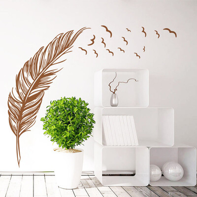 

〖Follure〗New Wall Sticker Birds Feather Bedroom Home Decal Mural Art Decor White