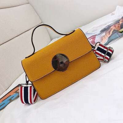 

Womens bag new small fresh bright color broadband small square package tide fashion shoulder bag wild Messenger bag tid