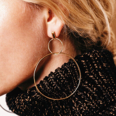 

2019 New Fashion Statement Earrings for Women European Design Geometric circular Drop Earrings Jewelry