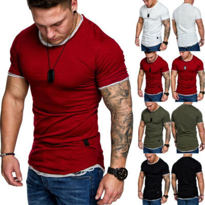 

Mens Camo Fitness Athletic Gym Muscle Tops Casual Training Slim Fitness T-Shirt