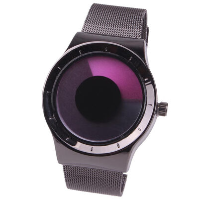 

Creative personality net with watch mens steel belt watch vortex no pointer concept watch