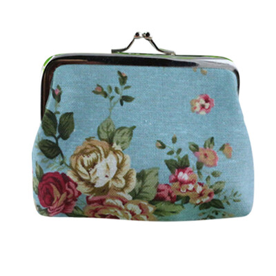 

Tailored Creative Coin Wallet Canvas Rose Buckle Coin Bag Fabric Woman Coin Card Package