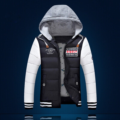

Toponeto Mens Winter Zipped Warm Tracksuit Casual Patchwork Long Sleeve Outwear Coat