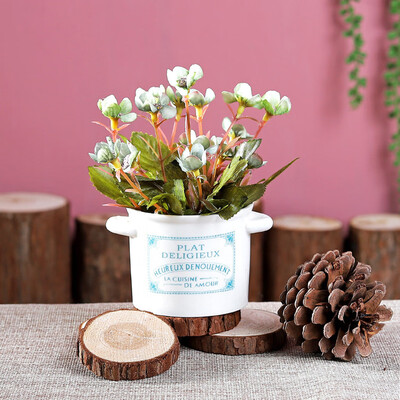 

Gobestart Ceramic Pots Artificial Plants Potted Living Room Desk Decorative Flowers