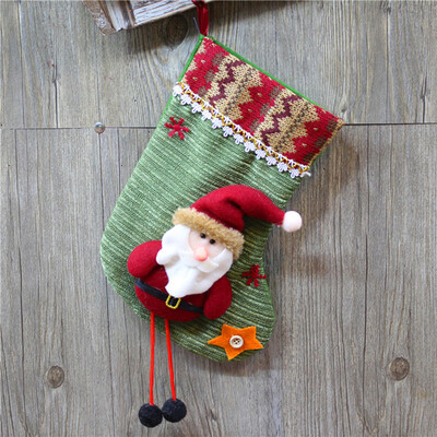 

Toponeto Candy Bag Christmas Gifts Tree Ornament Stocking Santa Claus Snowman Sock Decor