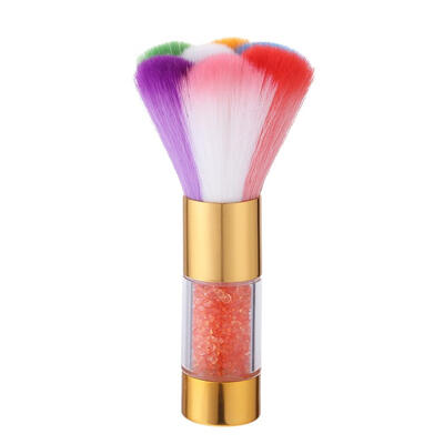 

Metal Rhinestone Handle Rainbow Hair Nail Dust Remove Brush Blush Brushes