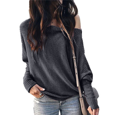 

Fashion Women Off Shoulder Casual Loose Sweater Baggy Jumper Pullover Tops Shirt