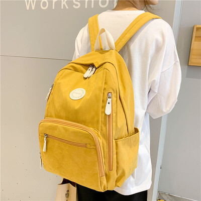 

Schoolbag girl ins Fenggang wind backpack female shoulder bag tide retro Korean version of the original ulzzang high school studen