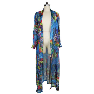 

Toponeto Womens Chiffon Bohemian Floral Beachwear Kimono Bikini Swimsuit Cover Up Dress