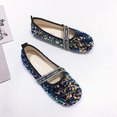 

Sprout single shoes womens summer fashion 100 square head flat - bottom evening fairy shoes sequins with bean shoes