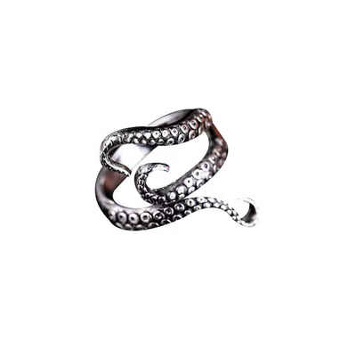 

Women Cool Rings Unisex Titanium Steel Gothic Octopus Ring Fashion Jewelry Opened Adjustable Size