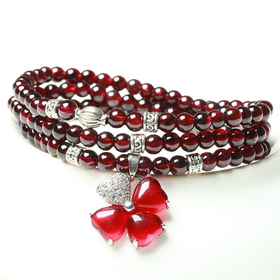

Red garnet bracelet female models multi-circle crystal bracelet jewelry
