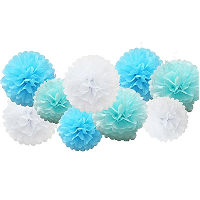 

Tailored 9pcs Tissue Paper Pompoms Flower Balls Fluffy Christmas Wedding Party Decoration