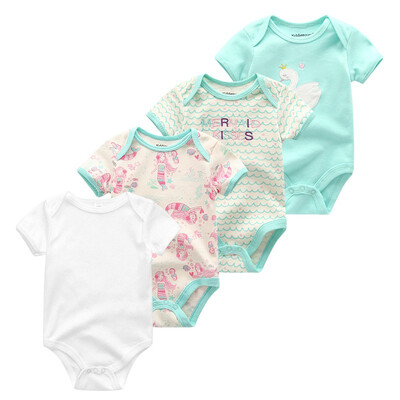 

4PcsLot Unisex For Babies Bodysuits Baby Boys Clothes 0-12M Newborn Rompers Babywear Roupas de bebe Sleepwear Baby Girls Clothes