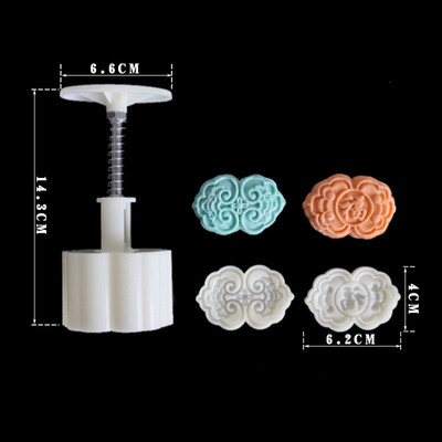 

Toponeto Mooncake Mold Flower Mid-autumn Festival Hand Press Moon Cake Cutter Molds Set