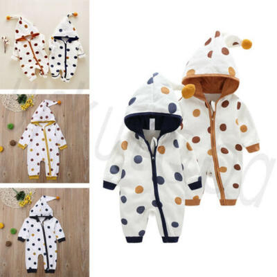 

Cute Newborn Kids Baby Boys Girls Zipper Hooded Romper Bodysuit Jumpsuit Clothes