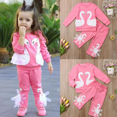 

Newborn Kids Baby Girls Tops Long Sleeve Pants Outfits Set Casual Clothes 0-6T