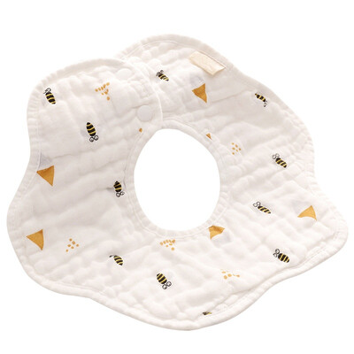

8-layer Cotton Gauze 360 Degrees Rotating Infant Baby Bibs Print Cotton Saliva Towel Baby Bibs