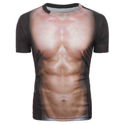 

Round Neck Muscle 3D Print Tee